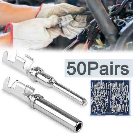 JRready ST6254 DTP Connector Terminal Kit Contact Size 12 Male Pins 1060-12-0122/Female Sockets 1062-12-0122 Open Barrel Style Contacts Wire Gauge - Zenithce
