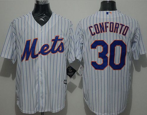 Mets #30 Michael Conforto White(Blue Strip) New Cool Base Stitched Jersey - Zenithce