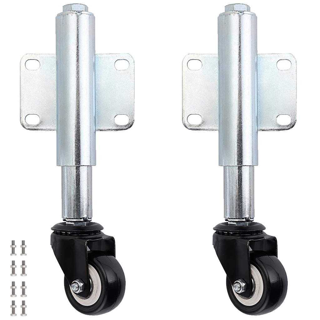 Skelang 2 Spring Loaded Gate Caster Retractable 2-12 Swivel Gate Caster Wheel for Garden Wooden Gate - Zenithce