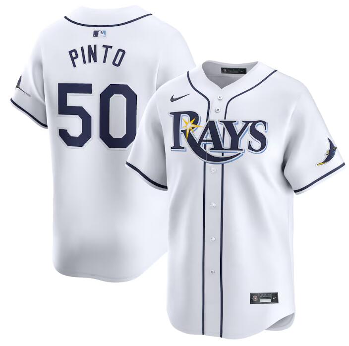 Tampa Bay Rays #50 Rene Pinto White Home Limited Stitched Jersey - Zenithce
