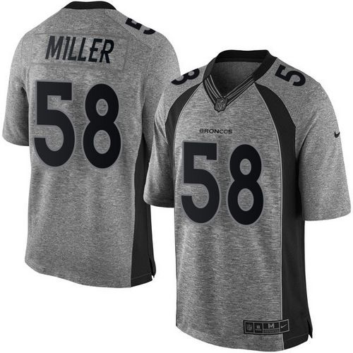 Broncos #58 Von Miller Gray Stitched Limited Gridiron Gray Nike Jersey - Zenithce