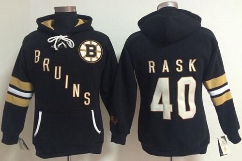 Boston Bruins #40 Tuukka Rask Black Women's Old Time Heidi NHL Hoodie - Zenithce