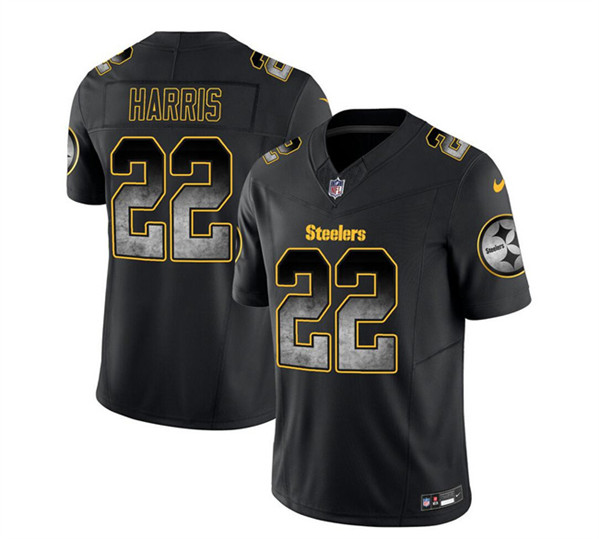 Pittsburgh Steelers #22 Najee Harris Black 2023 F.U.S.E. Smoke Vapor Untouchable Limited Stitched Jersey - Zenithce