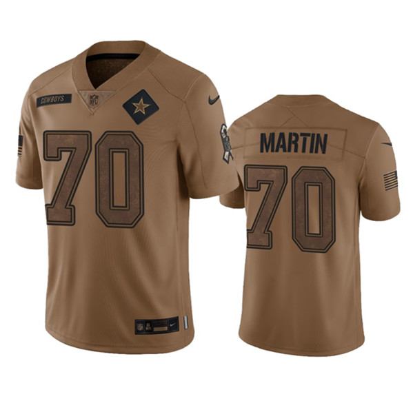 Dallas Cowboys #70 Zack Martin 2023 Brown Salute To Service Limited Stitched Jersey - Zenithce