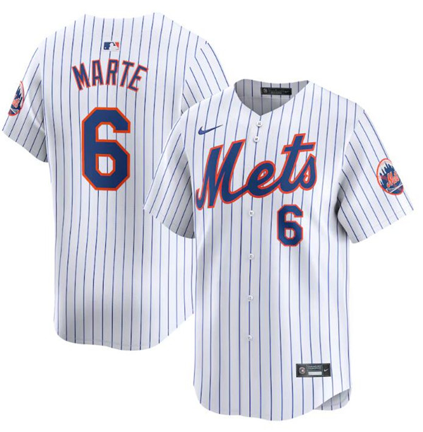 New York Mets #6 Starling Marte White 2024 Home Limited Stitched Jersey - Zenithce