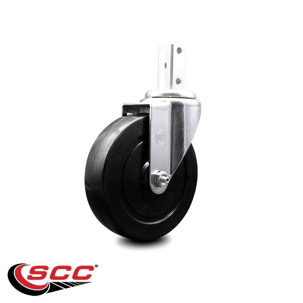 Swivel Square Stem Caster Set 4 w/3.5 x 1.25 Wheel - Zenithce