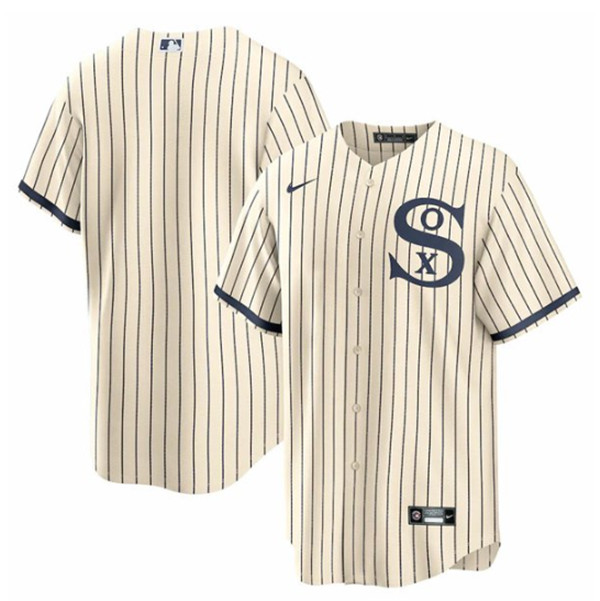 Chicago White Sox Blank 2021 Cream Navy Field Of Dreams Cool Base Stitched Jersey - Zenithce