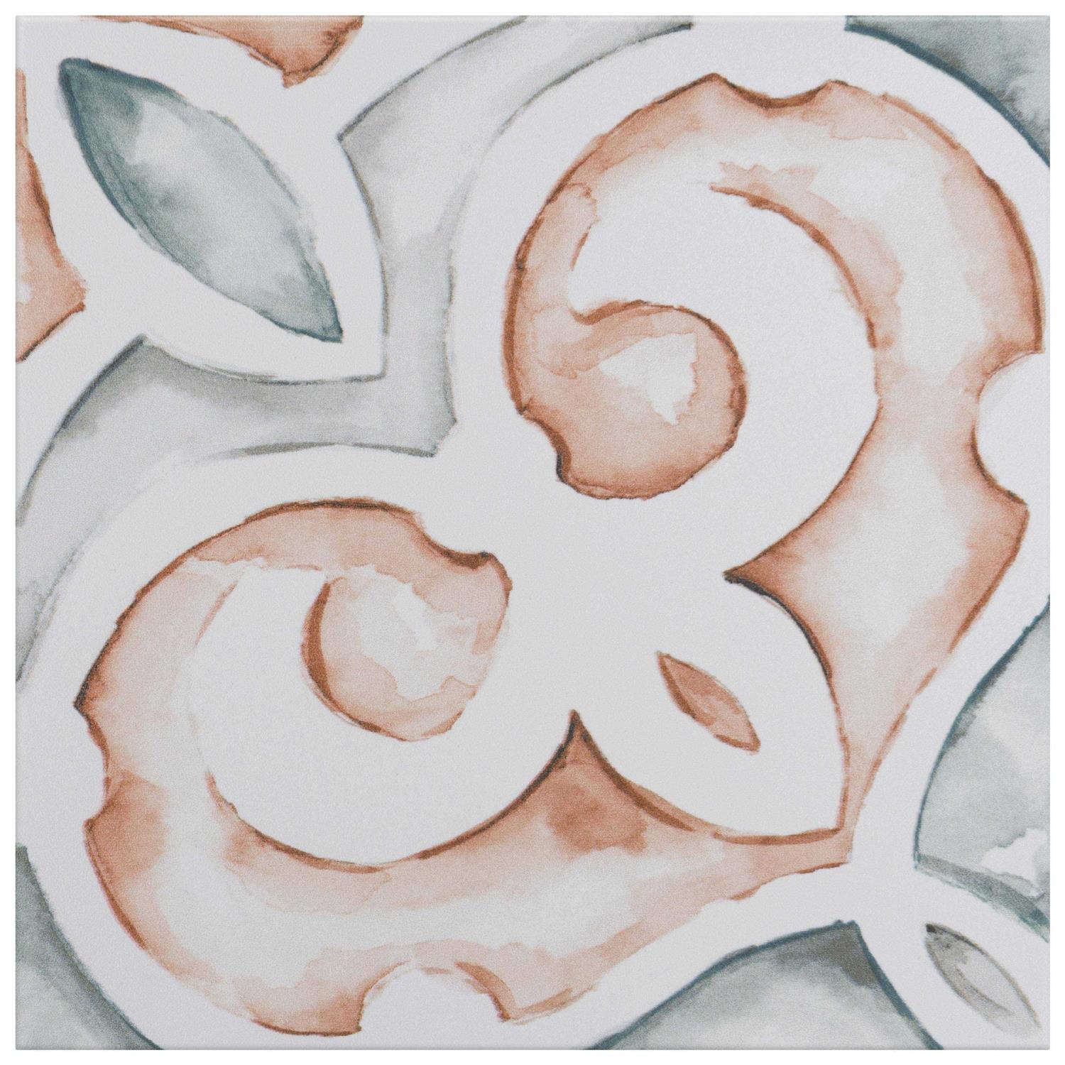 Merola Tile Saint Germain Gele Deco Simone 5-3/4 in. x 5-3/4 in. Porcelain Floor and Wall Tile - Zenithce