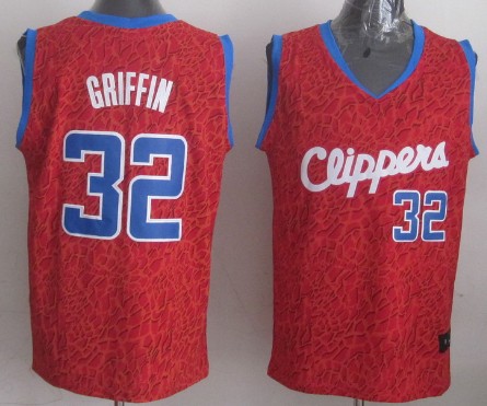 Los Angeles Clippers #32 Blake Griffin Red Leopard Print Fashion Jersey - Zenithce