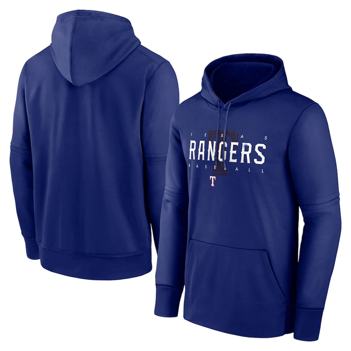 Texas Rangers Royal Pregame Performance Pullover Hoodie - Zenithce