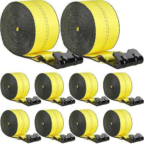 VEVOR Truck Straps 4 inchx30′ Winch Straps with a Flat Hook Flatbed Tie Downs 15400lbs Load Capacity Flatbed Strap Cargo Control for Flatbeds - Zenithce
