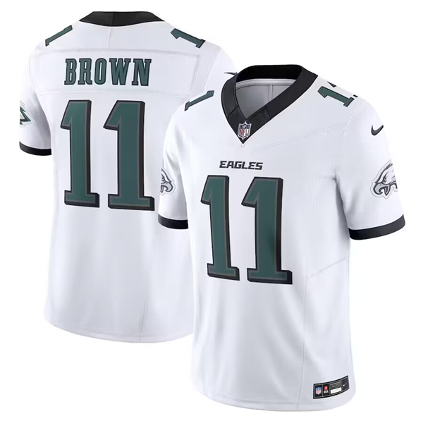 Philadelphia Eagles #11 A.J. Brown White Front Special Font F.U.S.E. Limited Stitched Jersey - Zenithce
