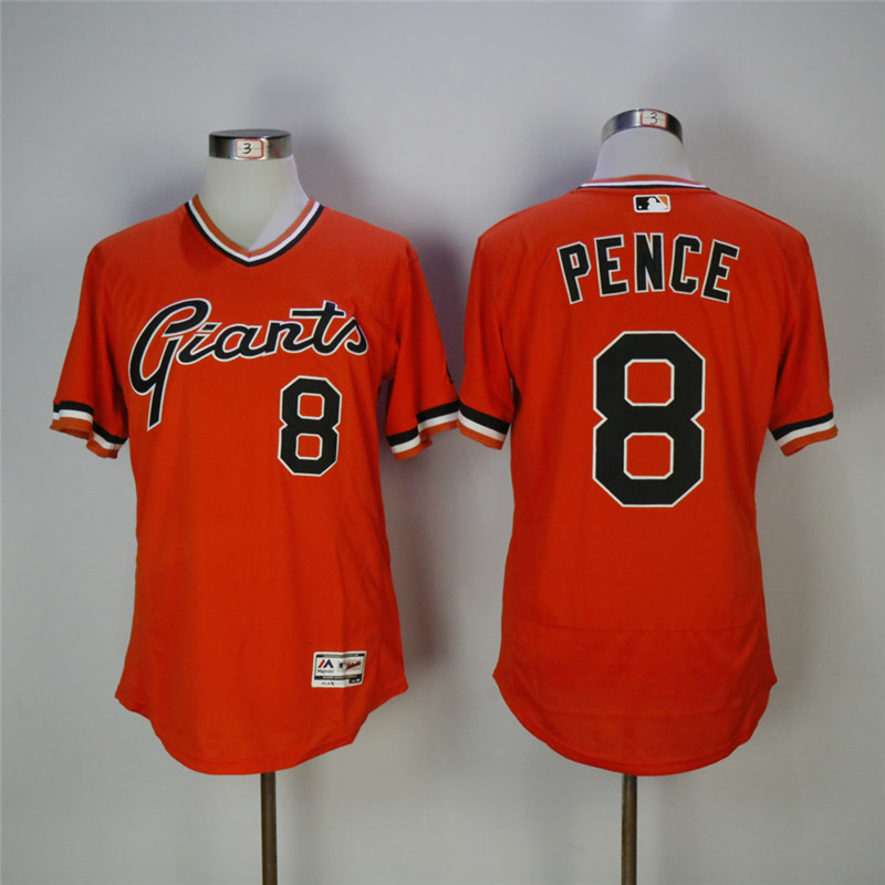 San Francisco Giants #8 Hunter Pence Orange Throwback Flexbase Stitched Jersey - Zenithce