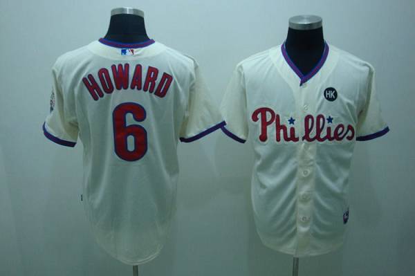 Phillies #6 Ryan Howard Stitched Cream Jersey - Zenithce