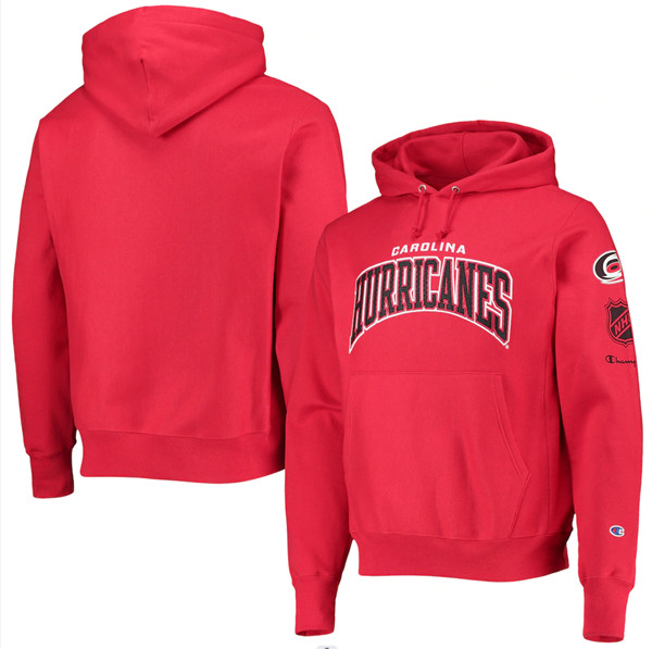 Carolina Hurricanes Red Champion OB Capsule II Pullover Hoodie - Zenithce