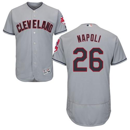 Indians #26 Mike Napoli Grey Flexbase Authentic Collection Stitched Jersey - Zenithce