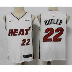 Miami Heat 22 Jimmy Butler White 2021 Swingman Stitched Jersey With The NEW Sponsor Logo - Zenithce
