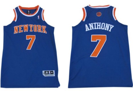 New York Knicks #7 Carmelo Anthony Revolution 30 Swingman 2013 Blue Jersey - Zenithce