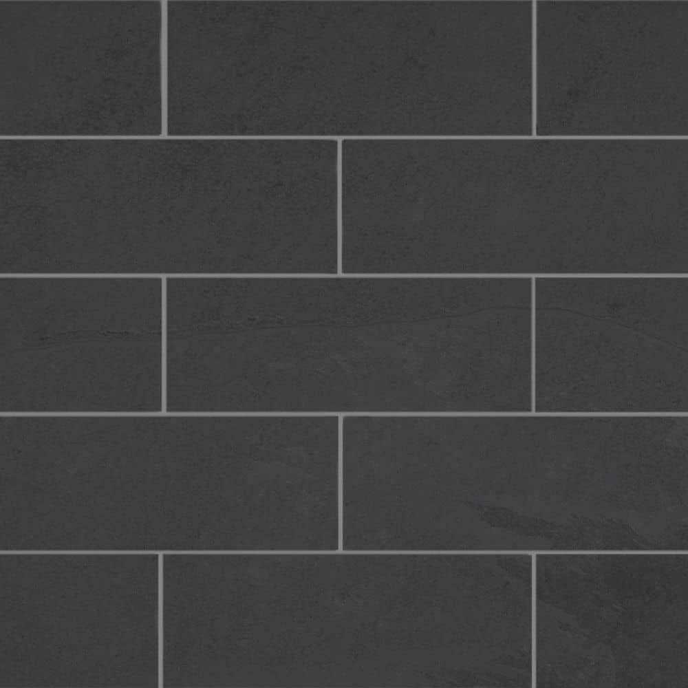 Florida Tile Home Collection Galactic Slate Black 12 in. x 24 in. Matte Porcelain Floor and Wall Tile - Zenithce