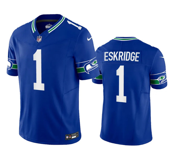 Seattle Seahawks #1 Dee Eskridge Royal 2023 F.U.S.E. Vapor Limited Throwback Stitched Jersey - Zenithce