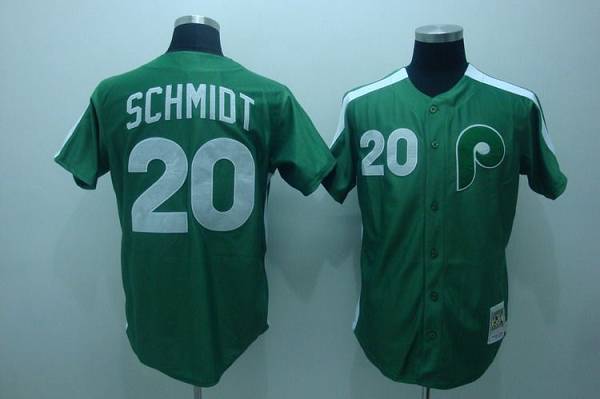 Mitchell And Ness Phillies #20 Mike Schmidt Stitched Green Throwback Jersey - Zenithce