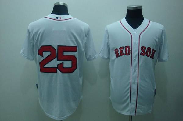 Red Sox #25 Mike Lowell Stitched White Jersey - Zenithce