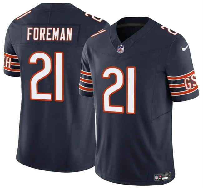 Chicago Bears #21 D'Onta Foreman Navy 2023 F.U.S.E. Vapor Stitched Jersey - Zenithce