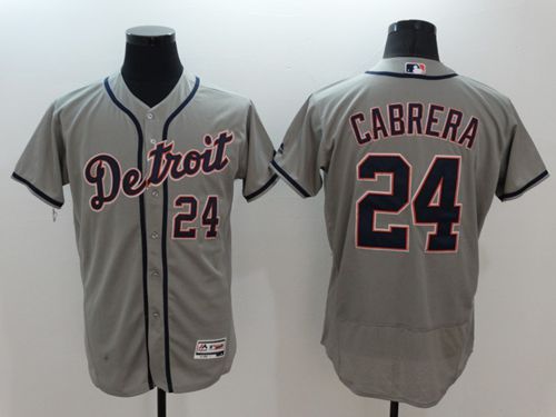 Tigers #24 Miguel Cabrera Grey Flexbase Authentic Collection Stitched Jersey - Zenithce