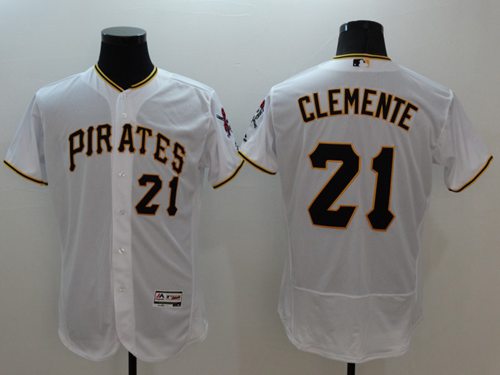 Pirates #21 Roberto Clemente White Flexbase Authentic Collection Stitched Jersey - Zenithce
