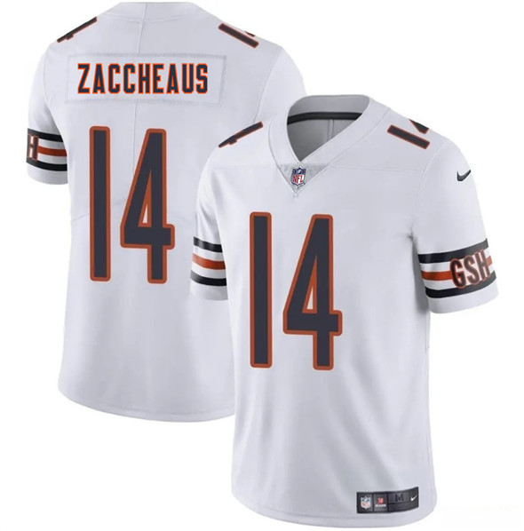 Chicago Bears #14 Olamide Zaccheaus White 2025 Vapor Stitched Jersey - Zenithce