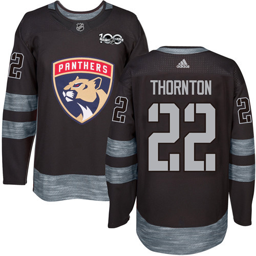 Panthers #22 Shawn Thornton Black 1917-2017 100th Anniversary Stitched Jersey - Zenithce