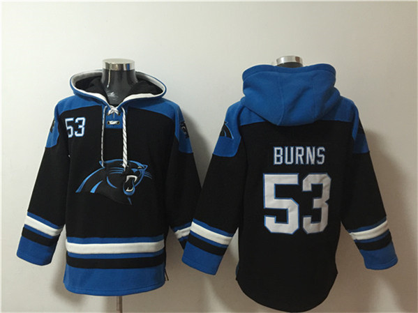 Carolina Panthers #53 Brian Burns Black Ageless Must-Have Lace-Up Pullover Hoodie - Zenithce