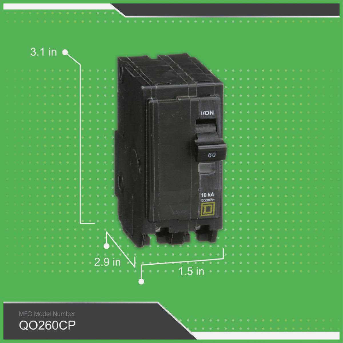 Square D QO Circuit Breaker 50 QO250CP - Zenithce
