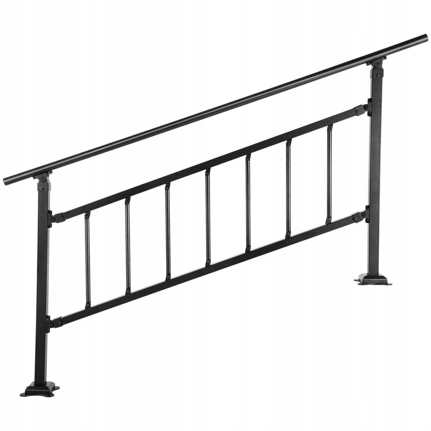 VEVOR Outdoor Stair Railing Fits for 3 to 4 Steps Adjustable Exterior Stair Railing Wrought Iron Handrail TZFGZXSLZFSD4JWFNV0 - Zenithce