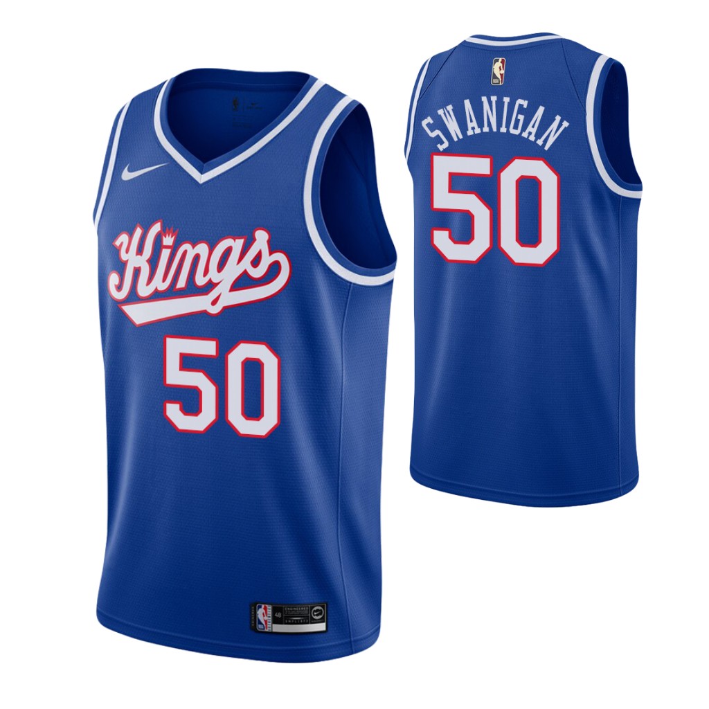 Sacramento Kings #50 Caleb Swanigan Blue 2019-20 Hardwood Classics Jersey - Zenithce