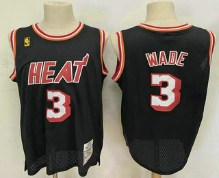 Miami Heat #3 Dwyane Wade Black 2003-04 Hardwood Classics Soul Swingman Throwback Jersey - Zenithce