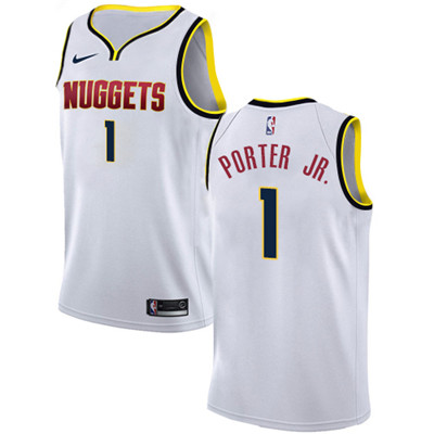 Denver Nuggets #1 Michael Porter Jr. White Swingman Association Edition Jersey - Zenithce
