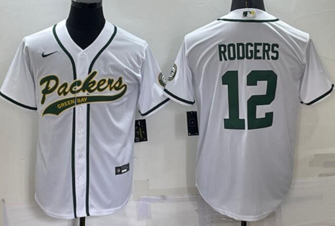 Green Bay Packers Customized Blank White Cool Base Stitched Baseball Jersey - Zenithce