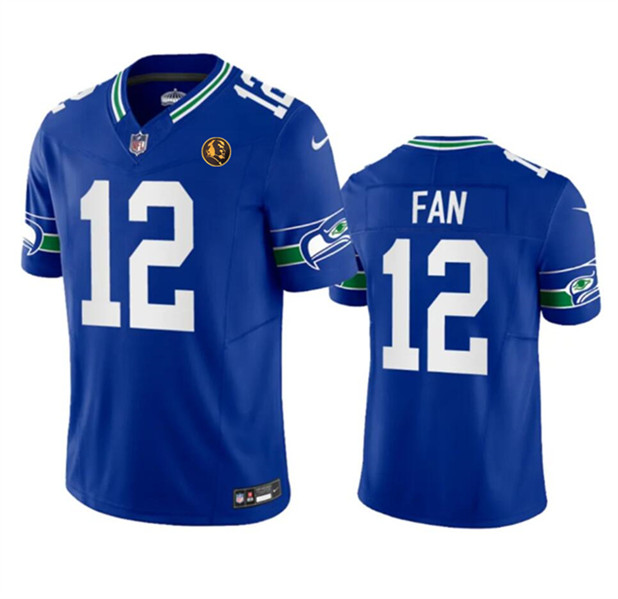 Seattle Seahawks #12 Fan Royal 2023 F.U.S.E. Throwback With John Madden Patch Vapor Limited Stitched Jersey - Zenithce