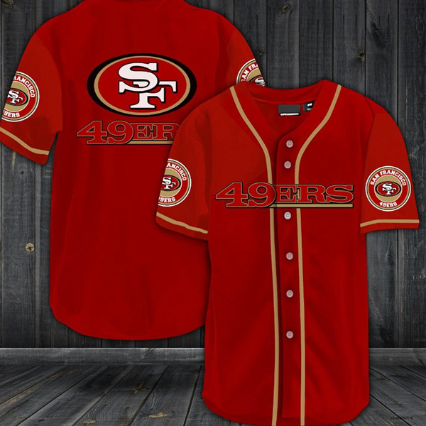 San Francisco 49ers Red Baseball Stitched Jersey Shirt - Zenithce