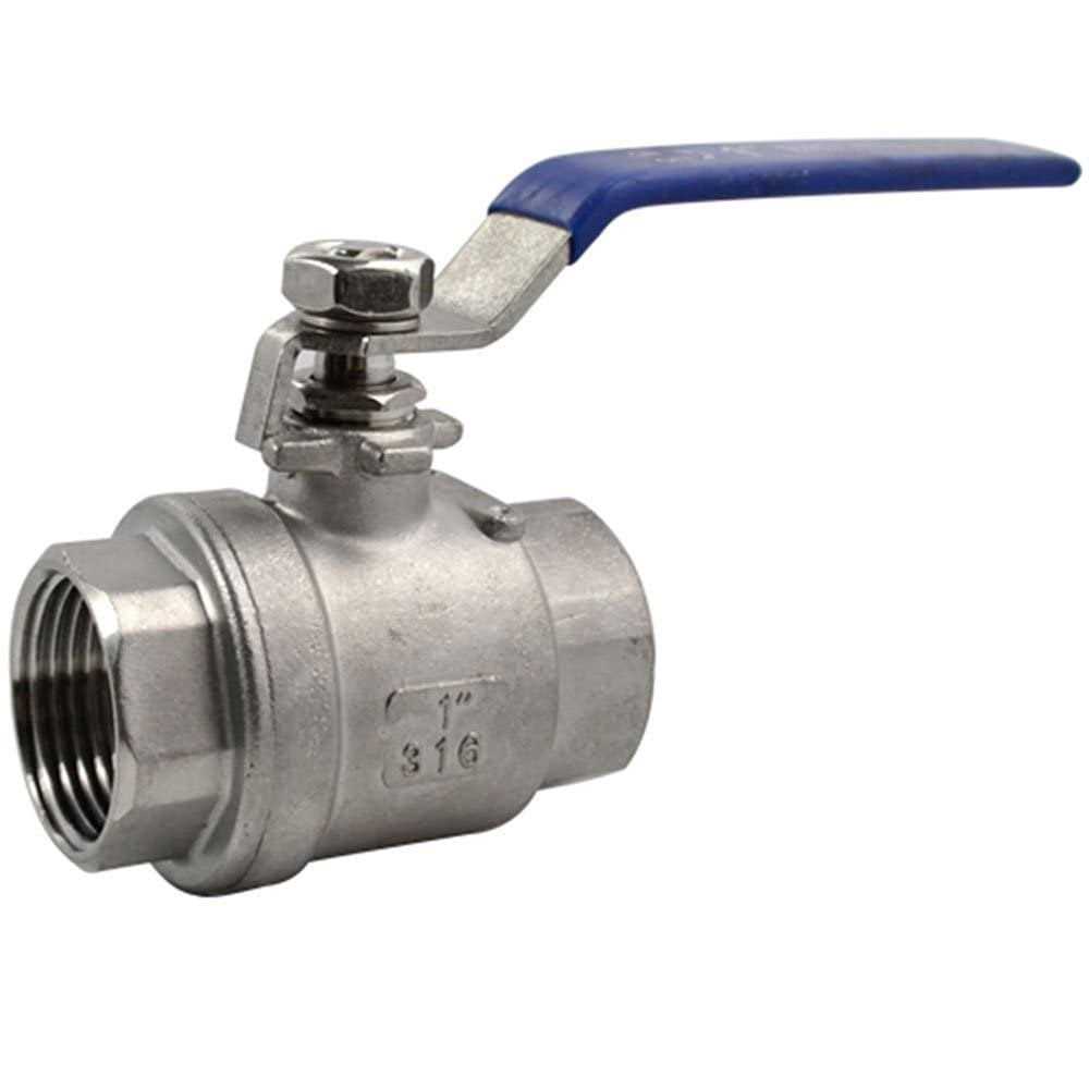 Megairon 2pcs 316 Stainless Steel 15 Full Port Ball Valve With Heavy Duty Blue Vinyl Insulation Handle - Zenithce