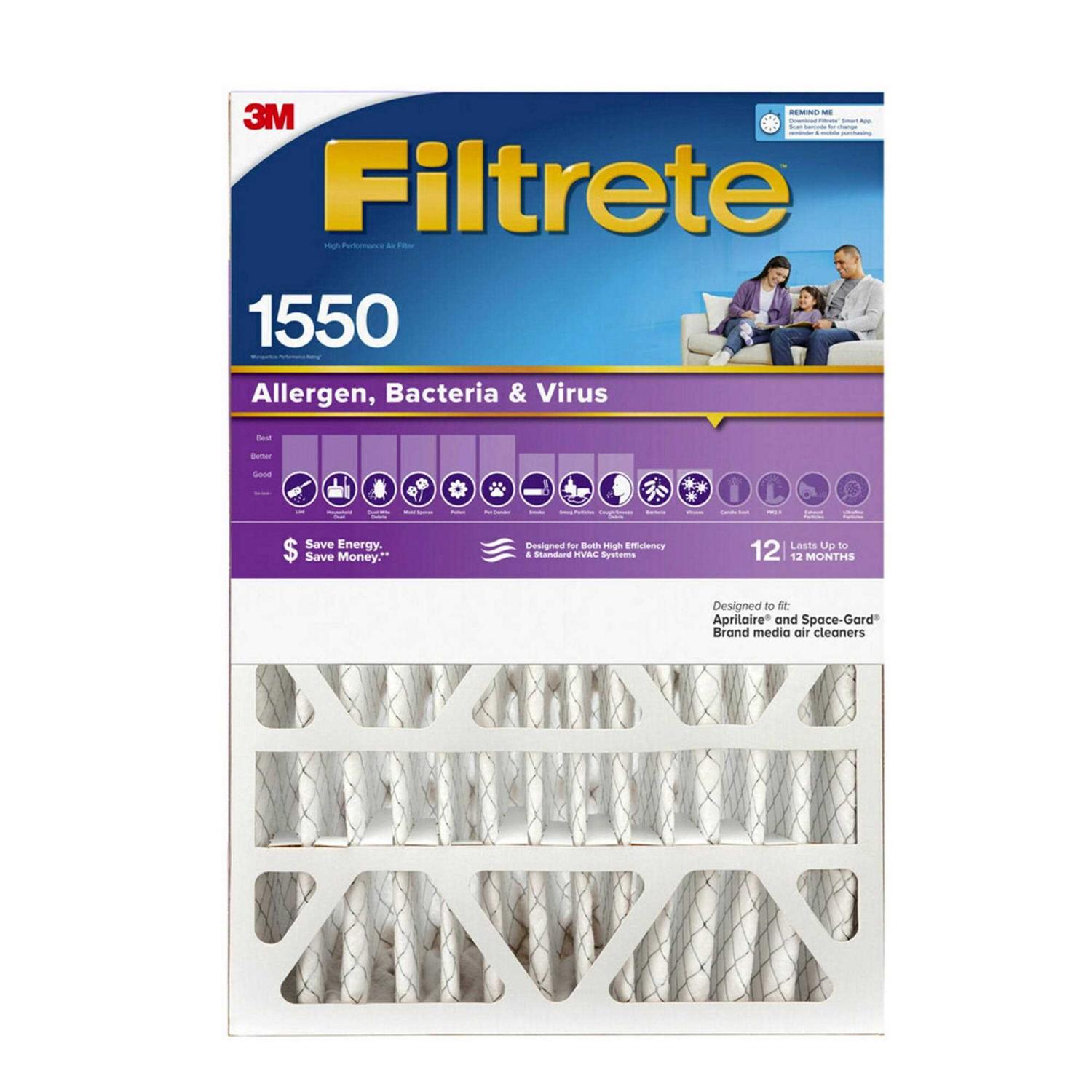 Filtrete Allergen Plus Odor Reduction HVAC Furnace Air Filter 1200 Mpr - Zenithce
