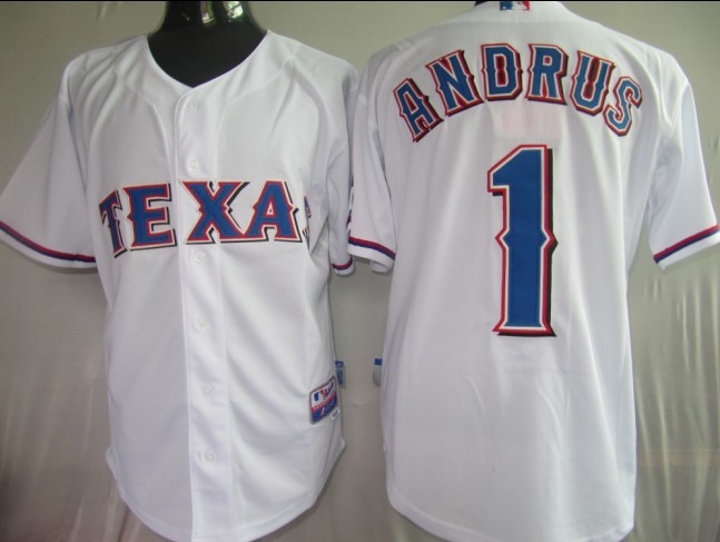 Rangers #1 Elvis Andrus White Stitched Jersey - Zenithce