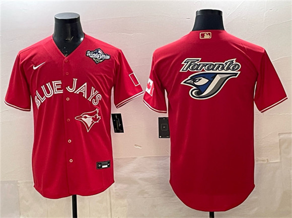 Toronto Blue Jays Team Big Logo Red 2025 World Series Home Cool Base Stitched Jersey - Zenithce