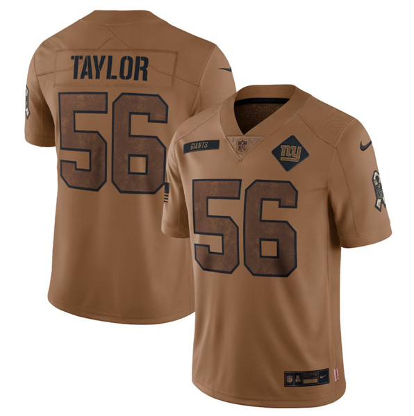 New York Giants #56 Lawrence Taylor 2023 Brown Salute To Service Limited Stitched Jersey - Zenithce