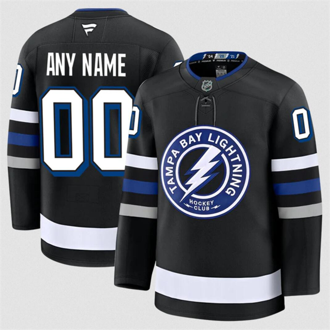 Tampa Bay Lightning Custom Black 2024-25 Alternate Stitched Jersey - Zenithce
