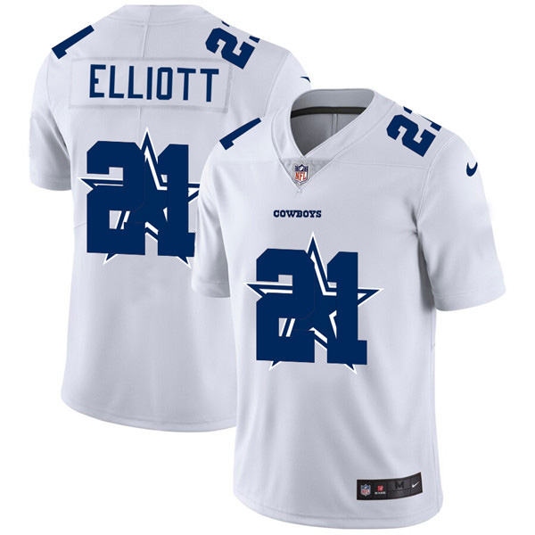 Dallas Cowboys #21 Ezekiel Elliott White Stitched Jersey - Zenithce