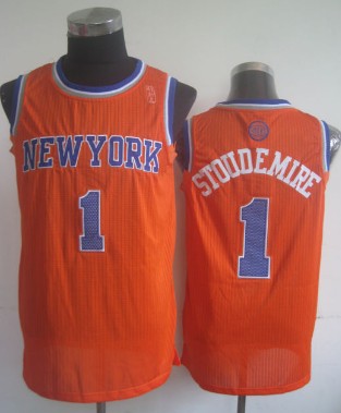 New York Knicks #1 Amare Stoudemire Orange Swingman Jersey - Zenithce