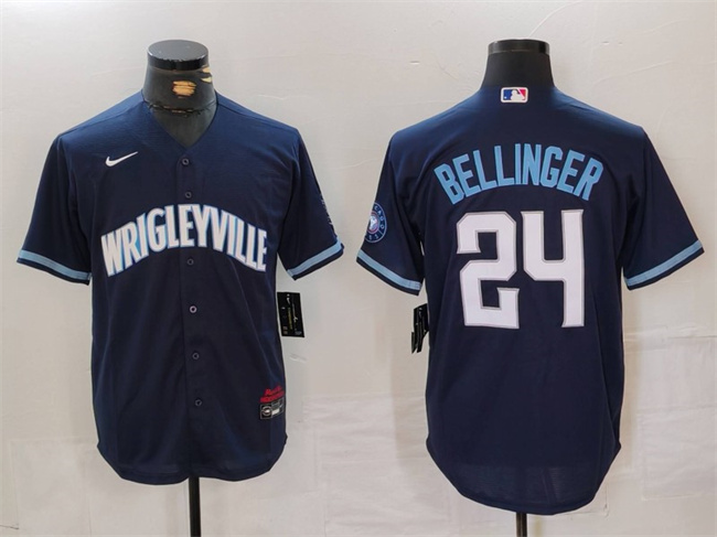 Chicago Cubs #24 Cody Bellinger Navy City Connect Cool Base Stitched Jersey - Zenithce
