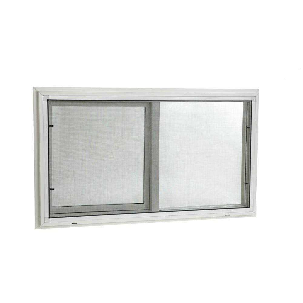 TAFCO Windows 31.75 in. x 23.75 in. Hopper Vinyl Window with Screen White - Zenithce